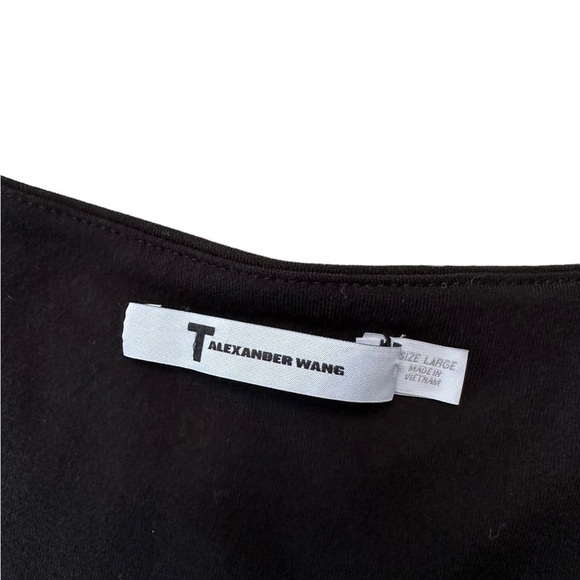 T by Alexander Wang Twist Front Black Dress Size Large - Picture 4 of 16